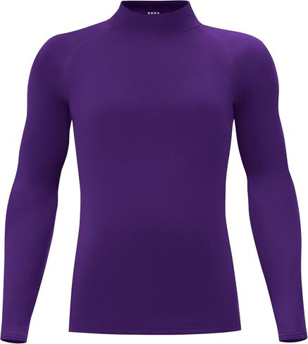 Youth Boys Thermal Compression Shirt Long Sleeve Fleece Undershirt Athletic Base Layer for Soccer Football Baseball in Kuwait