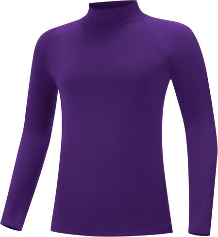 Youth Boys Thermal Compression Shirt Long Sleeve Fleece Undershirt Athletic Base Layer for Soccer Football Baseball in Kuwait