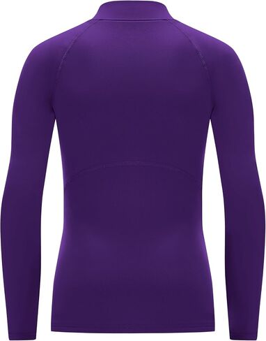 Youth Boys Thermal Compression Shirt Long Sleeve Fleece Undershirt Athletic Base Layer for Soccer Football Baseball in Kuwait