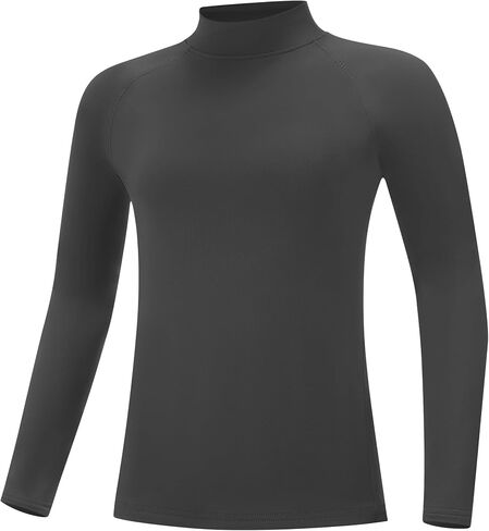 Youth Boys Thermal Compression Shirt Long Sleeve Fleece Undershirt Athletic Base Layer for Soccer Football Baseball in Kuwait