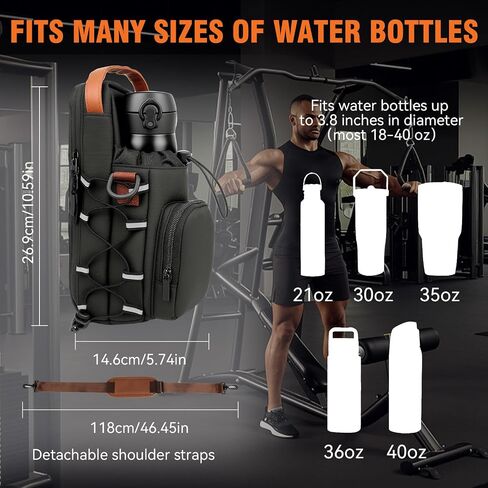 Magnetic Gym Bag with Phone Pockets & Shoulder Strap, 4 Built-in Magnets Small Gym Bag, Gym Water Bottle Holder Accessories Organizer for Men Women in Saudi Arabia