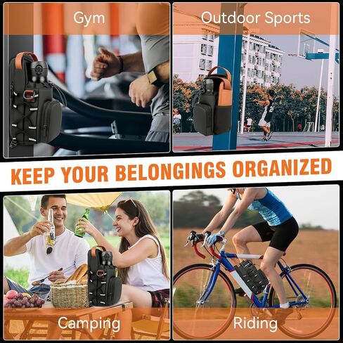 Magnetic Gym Bag with Phone Pockets & Shoulder Strap, 4 Built-in Magnets Small Gym Bag, Gym Water Bottle Holder Accessories Organizer for Men Women in Saudi Arabia