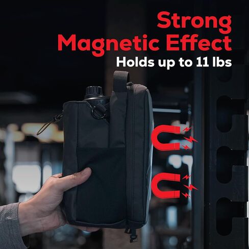 MAGNACE Magnetic Gym Bag Bundle, 3-in-1 Set with Water Bottle Holder, Magnetic Pouch, Towel & Sling Bag – Portable Fitness Carrier for Men & Women – Black in Saudi Arabia