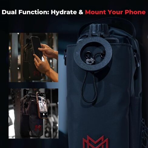 MAGNACE Magnetic Gym Bag Bundle, 3-in-1 Set with Water Bottle Holder, Magnetic Pouch, Towel & Sling Bag – Portable Fitness Carrier for Men & Women – Black in Saudi Arabia