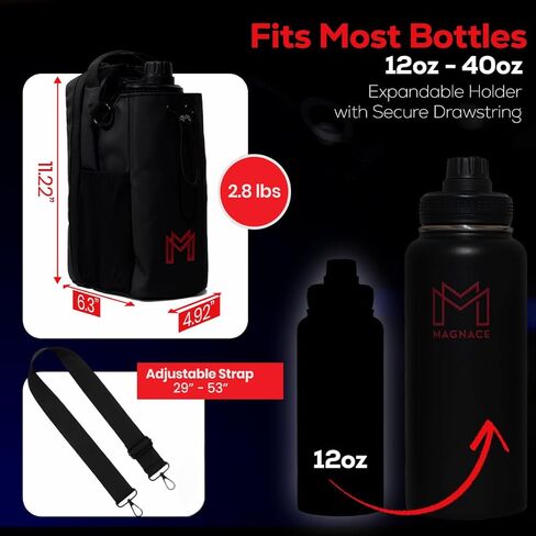 MAGNACE Magnetic Gym Bag Bundle, 3-in-1 Set with Water Bottle Holder, Magnetic Pouch, Towel & Sling Bag – Portable Fitness Carrier for Men & Women – Black in Saudi Arabia