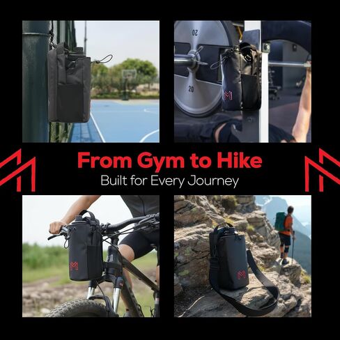 MAGNACE Magnetic Gym Bag Bundle, 3-in-1 Set with Water Bottle Holder, Magnetic Pouch, Towel & Sling Bag – Portable Fitness Carrier for Men & Women – Black in Saudi Arabia