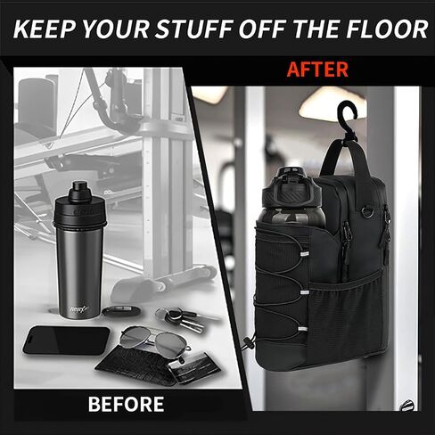 Magnetic Gym Bag for Men and Women with 64OZ Large Capacity Water Bottle Holder | Sling Strap Carrier with 4 Strong Magnets | Crossbody Workout pouch with Phone Pocket for Travel Sport Accessories in Kuwait