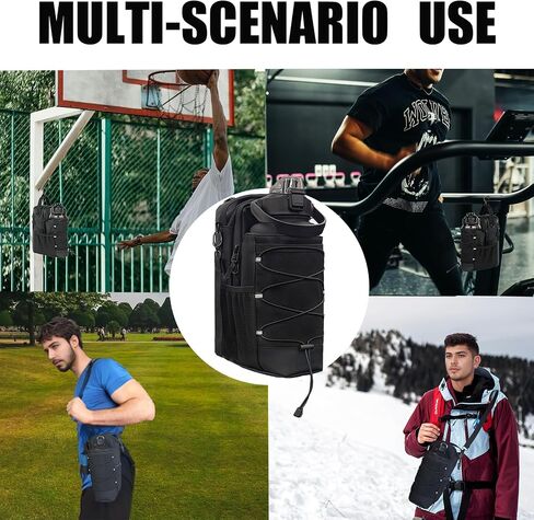 Magnetic Gym Bag for Men and Women with 64OZ Large Capacity Water Bottle Holder | Sling Strap Carrier with 4 Strong Magnets | Crossbody Workout pouch with Phone Pocket for Travel Sport Accessories in Kuwait