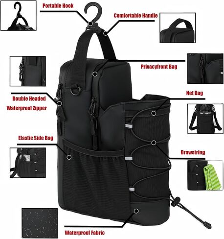 Magnetic Gym Bag for Men and Women with 64OZ Large Capacity Water Bottle Holder | Sling Strap Carrier with 4 Strong Magnets | Crossbody Workout pouch with Phone Pocket for Travel Sport Accessories in Kuwait