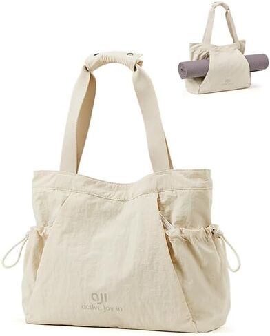 aji Gym Tote Bag for Women, Lightweight Yoga Mat Bag with Wet Dry Storage Pocket & Multi Pockets in Kuwait