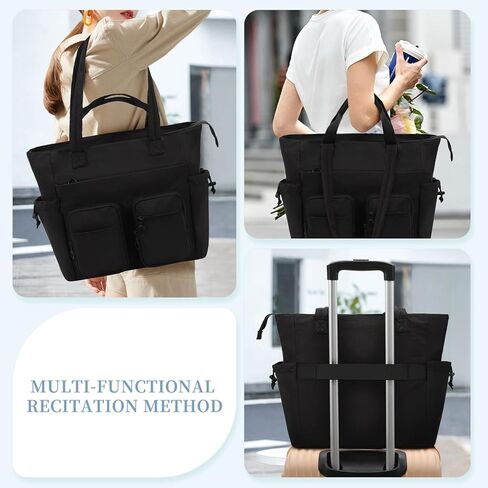 حقيبة حمل Ocheal للنساء خفيفة الوزن مبطن حقيبة عمل كبيرة منتفخة حقيبة يد متعددة المقاطع in Kuwait