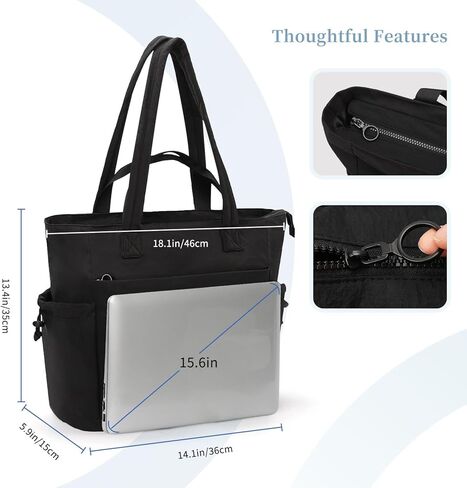 حقيبة حمل Ocheal للنساء خفيفة الوزن مبطن حقيبة عمل كبيرة منتفخة حقيبة يد متعددة المقاطع in Kuwait