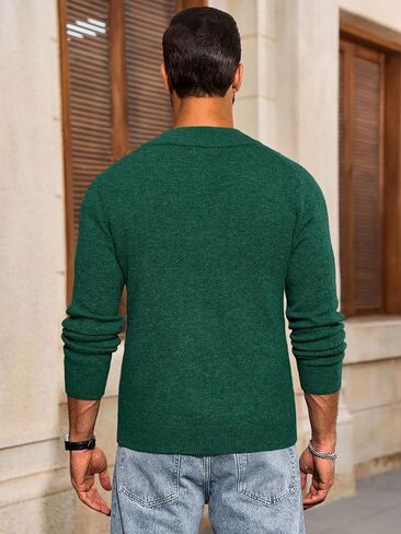Runcati Mens Full zip Cardigan Sweater غير الرسمي النحيف الملاءمة سبيكة متماسكة من طوق الخريف شتاء كارديجان in Saudi Arabia