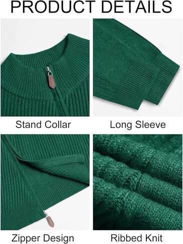 Runcati Mens Full zip Cardigan Sweater غير الرسمي النحيف الملاءمة سبيكة متماسكة من طوق الخريف شتاء كارديجان in Saudi Arabia