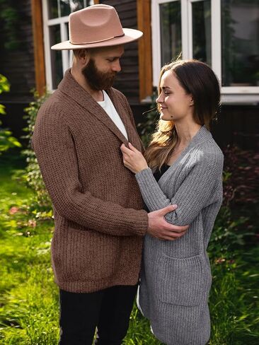 Runcati Mens Shawlar Long Cardigan cardigan متماسكة مفتوحة السترة الأمامية خريف الشتاء سترة كارديجان حرارية in Saudi Arabia