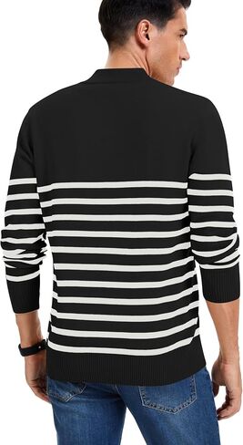 iWoo Quarter Zip Sweaters for Men Slim Fit Long Sleeve Knitted Pullover Mock Neck Business Casual Dress Sweater in Saudi Arabia