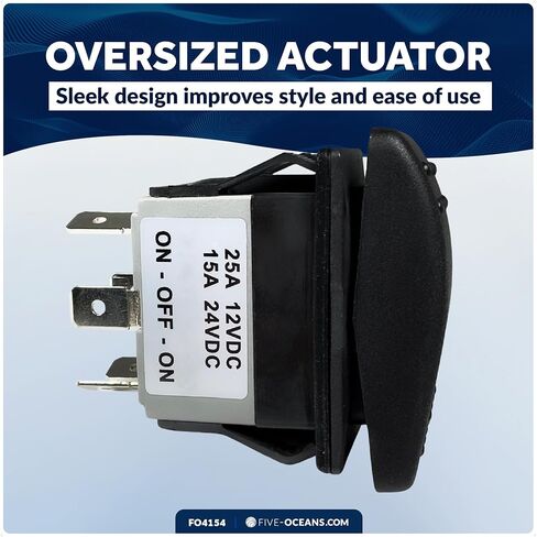Five Oceans FO1528 Momentary On-Off-On Rocker Switch 3 Pins in Saudi Arabia
