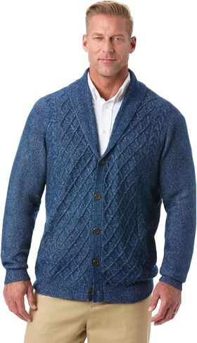 KingSize Men's Big & Tall Soft Cable Knit Shawl Collar Cardigan in Saudi Arabia