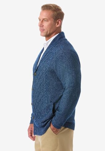KingSize Men's Big & Tall Soft Cable Knit Shawl Collar Cardigan in Saudi Arabia