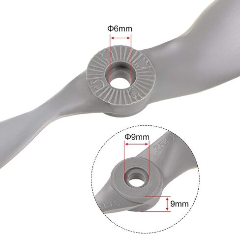 uxcell RC Propellers CW 8x4 Inch 2-Vane for Airplane Nylon Gray 2Pcs with Adapter Rings in Saudi Arabia