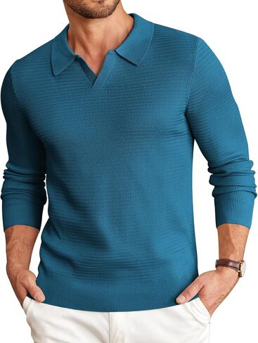 Coofandy Mens Sweater Polo Sweater v-nock long sleeve lightweight lightweight dress dress spulover fall spefents in Saudi Arabia