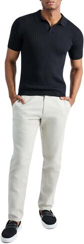 Haggar Men's Premium Ribbed Knit Short Sleeve Sweater Polo Shirt – Regular and Big & Tall Sizes in Saudi Arabia