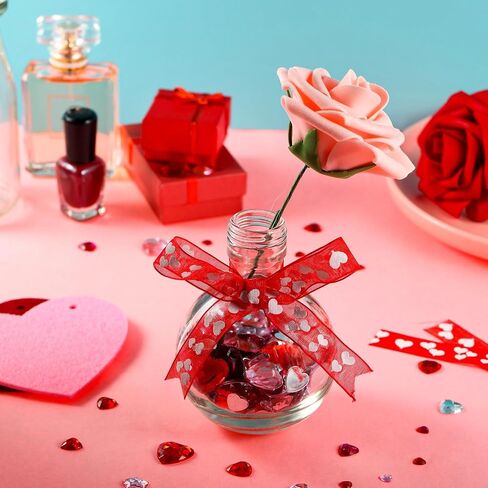 1032 Pieces Acrylic Heart Rhinestone Heart Crystal Gems Rhinestone Flat Back Heart Rhinestones 18 mm/ 12 mm/ 10 mm/ 6 mm for Valentine's Day Wedding Decoration DIY Crafts Jewelry Making, 4 Colors in Saudi Arabia