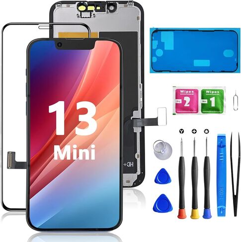 استبدال شاشة iPhone 13 مقاس 6.1 بوصة، محول رقمي لشاشة LCD تعمل باللمس ثلاثي الأبعاد لـ A2482، A2631، A2635، A2633، A2634 مع لاصق مقاوم للماء + زجاج مقسى + أدوات إصلاح لـ iPhone 13 in Saudi Arabia