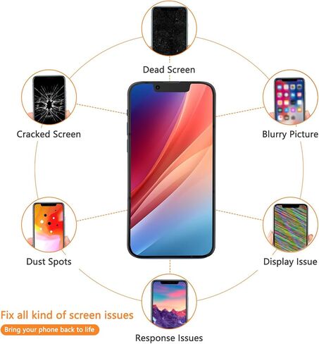 استبدال شاشة iPhone 13 مقاس 6.1 بوصة، محول رقمي لشاشة LCD تعمل باللمس ثلاثي الأبعاد لـ A2482، A2631، A2635، A2633، A2634 مع لاصق مقاوم للماء + زجاج مقسى + أدوات إصلاح لـ iPhone 13 in Saudi Arabia