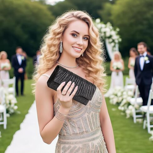 6pcs محافظ القابض للنساء المساء - حقيبة يد أنيقة مع 5 أساور أو القابض أو النمط المتقاطع لحفل الزفاف والحفلة الراقصة in Kuwait