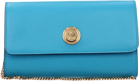 Versace Medusa Women's Blue Leather Clutch Bag in Saudi Arabia