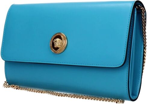 Versace Medusa Women's Blue Leather Clutch Bag in Saudi Arabia