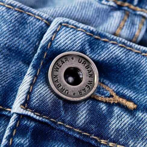 Men’s Cargo Denim Shorts – Stonewashed Light Blue, Relaxed Fit, Knee Length, Extra Zipper Pocket, in Saudi Arabia