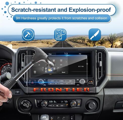 Anti-Glare Matte 2025 2026 Frontier Screen Protector, for Nissan Frontier (SV/SL/Pro-X/Pro-4X) 12.3-inch Touchscreen, 9H Tempered Glass 2026 2025 Frontier Accessories HD&Anti-Fingerprint 12.3" in Kuwait