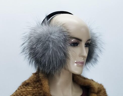 Hima 100% Real Fox Fur Earmuffs Made in New York in Kuwait