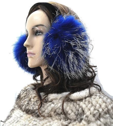 Hima 100% Real Fox Fur Earmuffs Made in New York in Kuwait