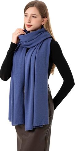 Cashmere Wrap Warm Soft Knitted Scarf Stole for Women Airplane Travel Blanket Shawl 87x28 in Extra Large Pashmina in Saudi Arabia