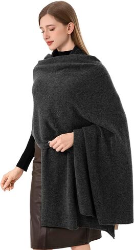 Cashmere Wrap Dark Soft Jetbted Darf Stole for Women Airplane Travel Blanket Shawl 87x28 in pashmina كبيرة جدًا in Kuwait