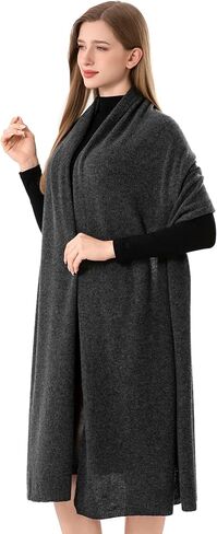 Cashmere Wrap Dark Soft Jetbted Darf Stole for Women Airplane Travel Blanket Shawl 87x28 in pashmina كبيرة جدًا in Kuwait