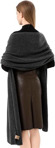 Cashmere Wrap Dark Soft Jetbted Darf Stole for Women Airplane Travel Blanket Shawl 87x28 in pashmina كبيرة جدًا in Kuwait