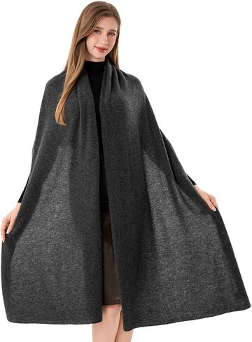 Cashmere Wrap Dark Soft Jetbted Darf Stole for Women Airplane Travel Blanket Shawl 87x28 in pashmina كبيرة جدًا in Kuwait