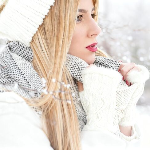 Women Arm Warmers, Winter Knitted Wrist Warmers Fluffy Lined Fingerless Mitten Gloves for Women Girls Cold Weather in Kuwait