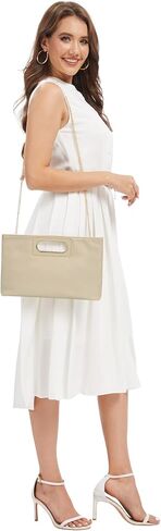 Formal Evening Bag Clutch Purses for Women Evening Purse for Prom Chain Evening Clutch Classy Gold, Silver, Black in Saudi Arabia
