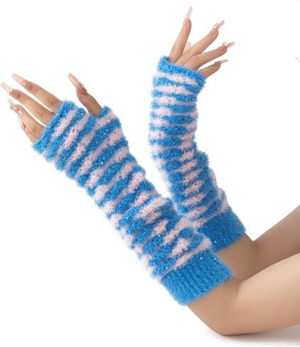 F Flammi Arm Warmers Women Kawaii Japanese Harajuku Y2k Arm Warmer for Girls Velvet Fingerless Gloves Knitted Arm Sleeve in Saudi Arabia