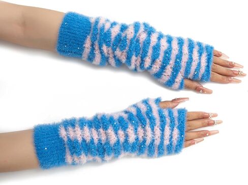F Flammi Arm Warmers Women Kawaii Japanese Harajuku Y2k Arm Warmer for Girls Velvet Fingerless Gloves Knitted Arm Sleeve in Saudi Arabia