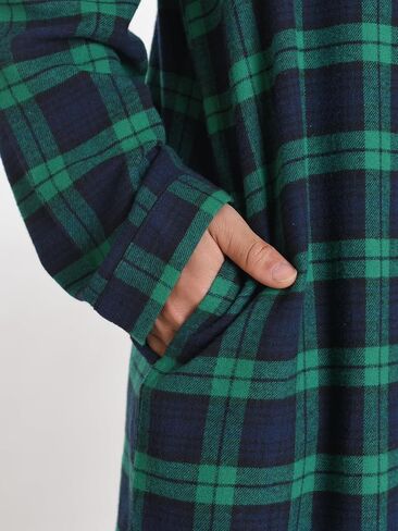 Latuza Men's Cotton Flannel Nightshirt Button Down Sleep Shirt in Saudi Arabia