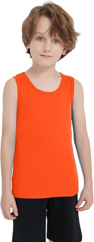 5 حزمة بويز تانك قمم القطن الداخليين الأطفال الذين يعانون من أكمام الطاقم قمم دبابات الرقبة لصالح الشباب الصغار (سن 2-16) in Kuwait