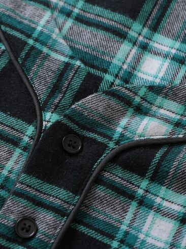 Esenchel Men's Cotton Flannel Nightshirt with Pockets in Saudi Arabia