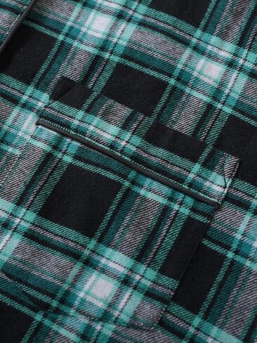 Esenchel Men's Cotton Flannel Nightshirt with Pockets in Saudi Arabia
