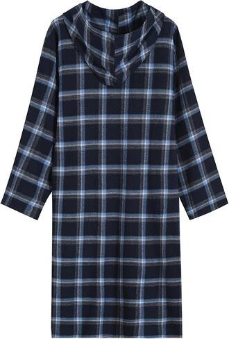 Latuza Men's Hooded Nightshirt Cotton Flannel Sleep Shirt Nightgown in Saudi Arabia